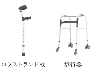 ロフストランド杖と歩行器